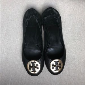 Tory Burch Gold emblem flats